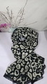 Sciarpa spessa da donna con stampa leopardata nero e beige stile cashmere con frange - Stampa Leopardata Bianca e Nera