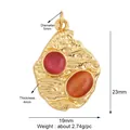 North Star copper pendant with red and orange stones and irregular texture - L244902-Gold Organic Gemstone