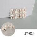 Detalle de pegatinas 3D para uñas de pies JT-014 con degradado nude y lámina de oro - Degradado Nude Lentejuelas Doradas Concha (JT-014)