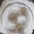 Set di 6 decorazioni natalizie a stella champagne con glitter SwanLace in box - Stella Riccio di Mare 6CM Mista Set da 6