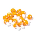 Cuentas de vidrio en forma de hongo naranja con puntos blancos para bisutería DIY - 16*12*2mm / Naranja