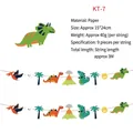 Detail of dinosaur themed paper banner with nine unique patterns for party decoration - Dinosaur Theme (KT-7)