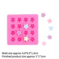 Stampo in silicone rosa con 16 cavità a stella e campioni colorati per creazioni fai-da-te - Stile 1 16 Stelle / Rosa