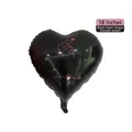 Black 18 inch heart-shaped foil balloon with pink finger heart and with you text - 18-inch Heart Black (Double Sided Best of Us)