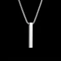 Minimalistische silberne Edelstahl-Stabkette mit polierter Oberfläche auf schwarzem Grund - Silber (Rundperlenkette)