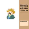 Absorbent wood pulp cotton cleaning cloth featuring cartoon Shiba Inu design 9x7.5cm - COS Dog - Moustache Dog