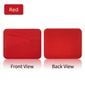 Slim red PU leather card holder with multiple slots and pebbled texture finish - Thick Rippled 3 Slots / Red
