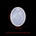 Unicorn oval silicone mold for DIY resin and soap crafts with detailed dimensions - Oval Unicorn Tag GP#01