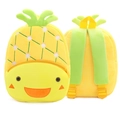 Cute yellow pineapple plush backpack for kids with adjustable green shoulder straps - Pineapple
