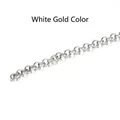 Polished silver-tone cable chain in white gold finish for DIY jewelry necklaces - White Gold