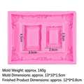 Pink baroque frame silicone mold for resin and clay crafts, 13x10x1.5cm size - 1# Rectangular Vintage Frame / Pink