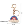 Portachiavi arcobaleno intrecciato a mano con corde di cotone e dettagli sfrangiati - Arcobaleno 1