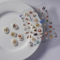 Stickers à ongles 5D japonais avec motifs Maneki-neko, sushi et fleurs de cerisier - Style de Folklore Japonais (FEB-509)
