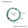 Green natural stone beaded bracelet with cylindrical agate beads and round spacers - Green
