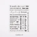 Single sheet of transparent inspirational quotes stickers with black handwriting slogans - G005 Black White Quotes-D