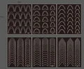 Stencil set for French nail art with geometric lines and wavy patterns, size 70x88mm - French 001-006