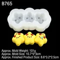 Silicone mold for three cute yellow cartoon stars with blushing cheeks and expressions - 6# Translucent B765