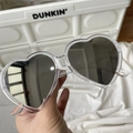 Outdoor sport heart-shaped cycling sunglasses with clear frames and dark lenses - Large Heart Transparent Mercury Lens