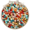 Colorful 4x7mm acrylic alphabet beads with gold A-Z letters for DIY jewelry making - Solid Multicolor with Gold Letters