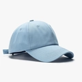 Minimalist light blue cotton baseball cap with adjustable strap and breathable vents - Gray Blue
