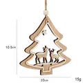Nordic wooden Christmas tree pendant with reindeer and star, 10.5cm height hanging decor - 10CM Natural Wood Tree Pendant