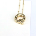 18k gold plated balloon letter Q necklace pendant with sparkling cubic zirconia inlay - Letter Q