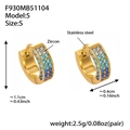 Orecchini huggie in acciaio inossidabile placcato oro 18k con zirconi blu e bianchi - Zirconia Blu (Piccolo)