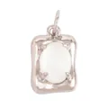 Pendaglio in rame argento con gemma bianca ovale e anello chiuso per gioielli fai-da-te - L229117-Opale Oro Bianco