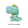 Ballon dinosaure bleu à couronne en aluminium pour fête d'enfants, 59x86cm - Ballon Dinosaure Couronné (HY#18CKT)