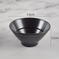 Miniature black sauce bowl with horizontal ribs, 6.8cm diameter for dollhouse DIY - 7cm Black Udon Bowl (Large)
