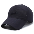 Dunkelblaue atmungsaktive Schnelltrocknende Baseballkappe mit Mesh und Stickerei - Verstellbar / Marineblau