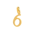 Minimalist 18k gold plated stainless steel number 6 pendant for DIY jewelry - Number 6 / Gold