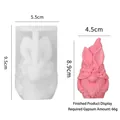Easter gnome silicone mold for DIY crafts showing dimensions 5.5x9.5cm and pink gnome result - Shamrock Long-eared Gnome