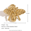 18K gold plated 316L stainless steel little bee pendant charm for jewelry making - Little Bee Pendant - Gold