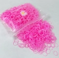 Pink elastic hair bands in a fashion jewelry pouch for girls and toddlers - Pink