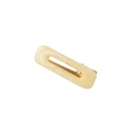Barrette rectangulaire en marbre crème avec pince en métal doré sur fond blanc - Ivoire (Rectangle)