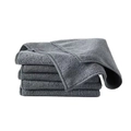 Set of six grey microfiber cleaning cloths in a stack with premium lock-edge finish - 25*25cm / Gray