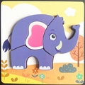 Purple wooden elephant puzzle for early childhood education and cognitive development - New Jm 3d Elephant
