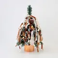 Mini Christmas tree with gold ornaments, pine cones and LED lights, 45cm height - 45cm White Frosted Mini Tree Decor Set With LED String