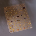 Pegatinas de uñas grabadas en azul y oro con patrones de palacio europeo M-606 uñas - M-606 Oro Multicolor