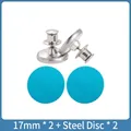 17mm silver magnetic curtain closures set with two blue light-leakage metal fasteners - 17MM Round with Patch