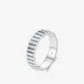 Anello stile industriale in argento sterling S925 lucido con trama a ingranaggi donna - Taglia US 5 / Argento