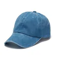Lake blue washed cotton baseball cap with a vintage distressed finish and soft crown - Adult 56-60cm / Lake Blue