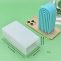 Rectangular silicone arch candle mold with ribbed texture for DIY geometric candle making - Striped Arch Style (6)