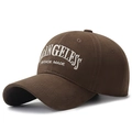 Dark brown vintage baseball cap with ANGELESS embroidery and soft cotton texture - Dark Coffee