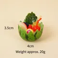 Miniature watermelon fruit bowl keychain model with berries and citrus slices 4cm - Watermelon Bowl - Red Yellow Cherry Apple Blueberry