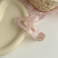 Dettaglio di un fermaglio per capelli in acetato di tulipano rosa marmorizzato - Artiglio Per Capelli Tulipano Giglio / Rosa Fiori di Ciliegio - Stile Giglio