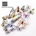 Elegant white 12-piece pack of double-layer 3D butterfly wall stickers for home decor - Magnetic with Adhesive / Elegant White Double Layer 12PCS