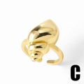 Anello a conchiglia dorato regolabile con finitura lucida, variante stile C - Design Conchiglia (C)