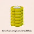 Disposable toilet brush set with 6 lemon scented yellow petal sponge refill heads - Lemon Scent Refills - 6 Pcs / Yellow